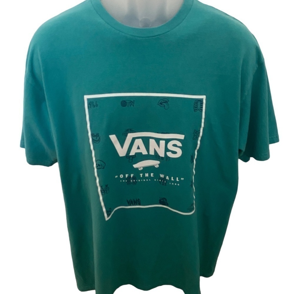 VANS Off the Wall Green Skate Tee Shirt Men L Large